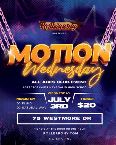 Motion All-Ages Club Nights Featuring Dj Fling and Dj Natural Wav (ages 13-18) 