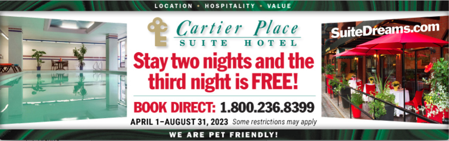 Cartier Place Suite Hotel Coupon stay 2 nights get the 3rd free